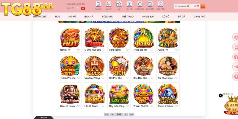 Khám phá top các tựa game nổ hũ TG88 dễ săn Jackpot nhất